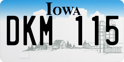 IA license plate DKM115