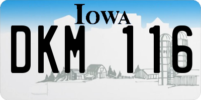 IA license plate DKM116
