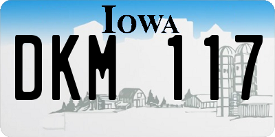 IA license plate DKM117