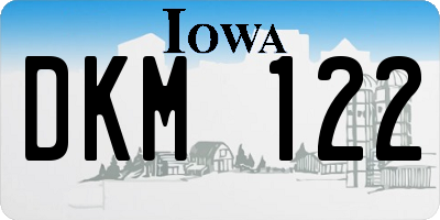 IA license plate DKM122