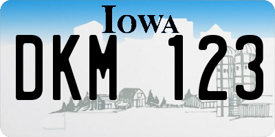 IA license plate DKM123
