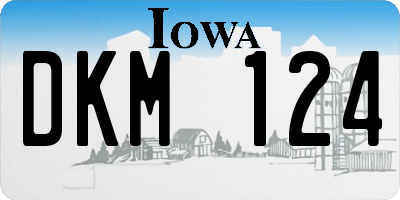 IA license plate DKM124