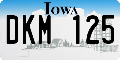 IA license plate DKM125