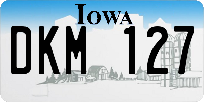 IA license plate DKM127