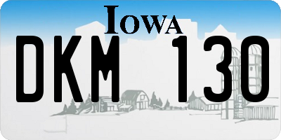 IA license plate DKM130