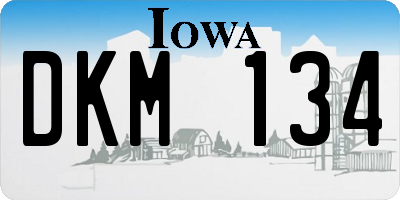 IA license plate DKM134