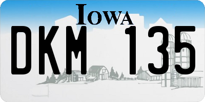 IA license plate DKM135