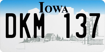 IA license plate DKM137