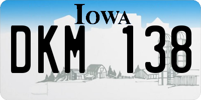 IA license plate DKM138