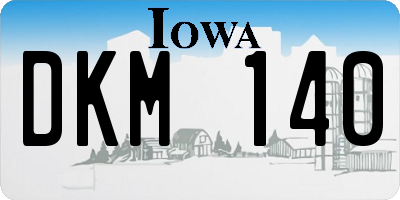 IA license plate DKM140