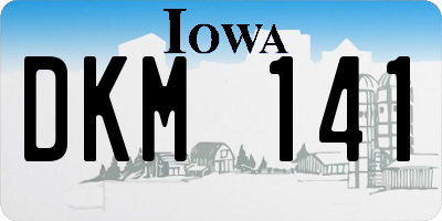 IA license plate DKM141