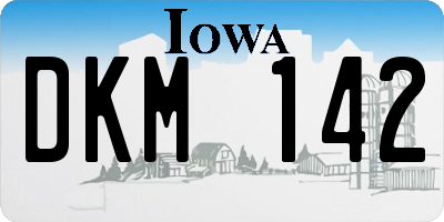 IA license plate DKM142