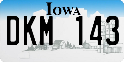 IA license plate DKM143