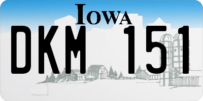 IA license plate DKM151