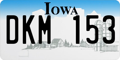 IA license plate DKM153