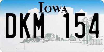 IA license plate DKM154