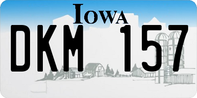 IA license plate DKM157