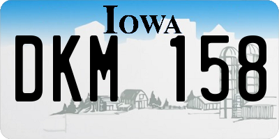 IA license plate DKM158