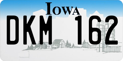 IA license plate DKM162
