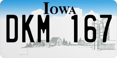 IA license plate DKM167