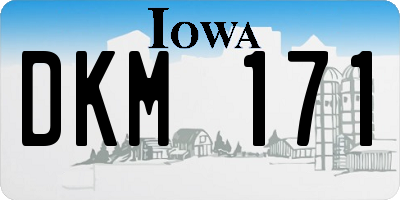 IA license plate DKM171