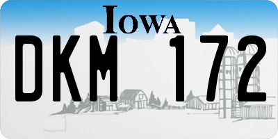 IA license plate DKM172
