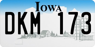 IA license plate DKM173