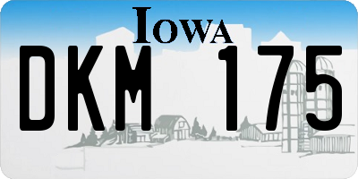 IA license plate DKM175