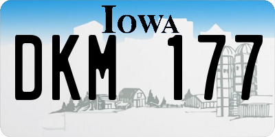 IA license plate DKM177