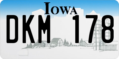 IA license plate DKM178