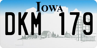 IA license plate DKM179