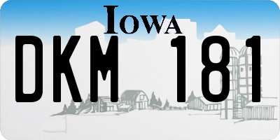 IA license plate DKM181