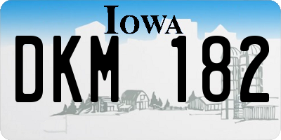 IA license plate DKM182