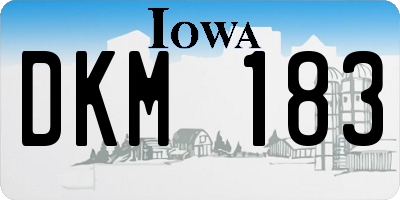 IA license plate DKM183