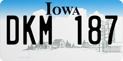 IA license plate DKM187