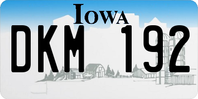 IA license plate DKM192