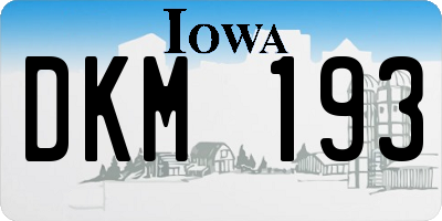 IA license plate DKM193