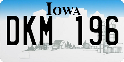 IA license plate DKM196