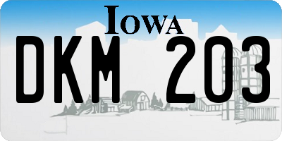 IA license plate DKM203