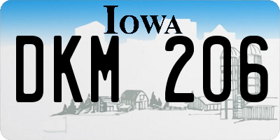 IA license plate DKM206