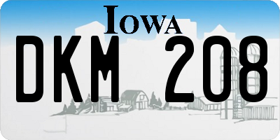 IA license plate DKM208