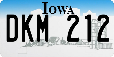 IA license plate DKM212