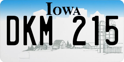 IA license plate DKM215