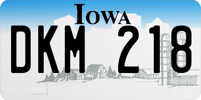 IA license plate DKM218