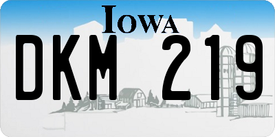 IA license plate DKM219