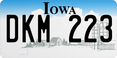 IA license plate DKM223