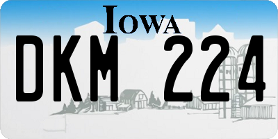 IA license plate DKM224