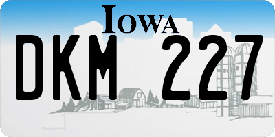 IA license plate DKM227