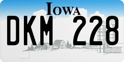 IA license plate DKM228