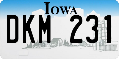 IA license plate DKM231